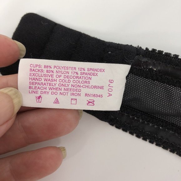 Lily Of France Gel Touch Push Up Strapless Bra Underwire Womens 36B Black - Picture 9 of 9